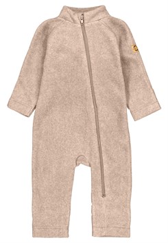 Mikk-Line cotton fleece baby suit - Warm Taupe